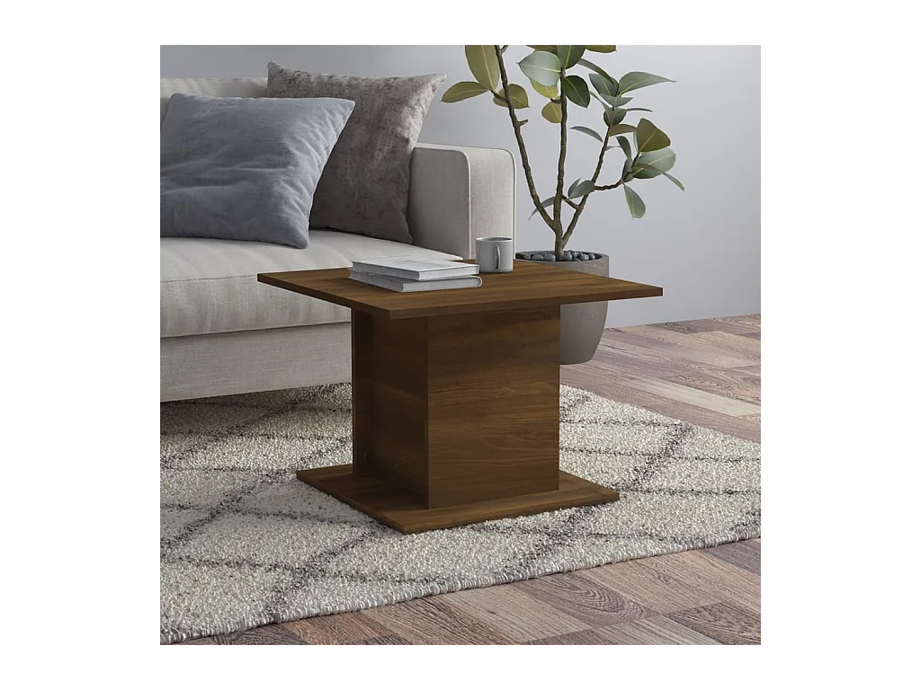 Table basse chêne marron 55,5x55,5x40 cm bois d'ingénierie