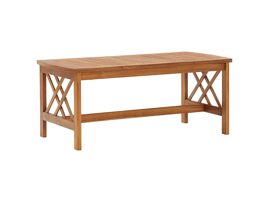 Tavolino da Salotto 102x50x43 cm in Legno Massello di Acacia