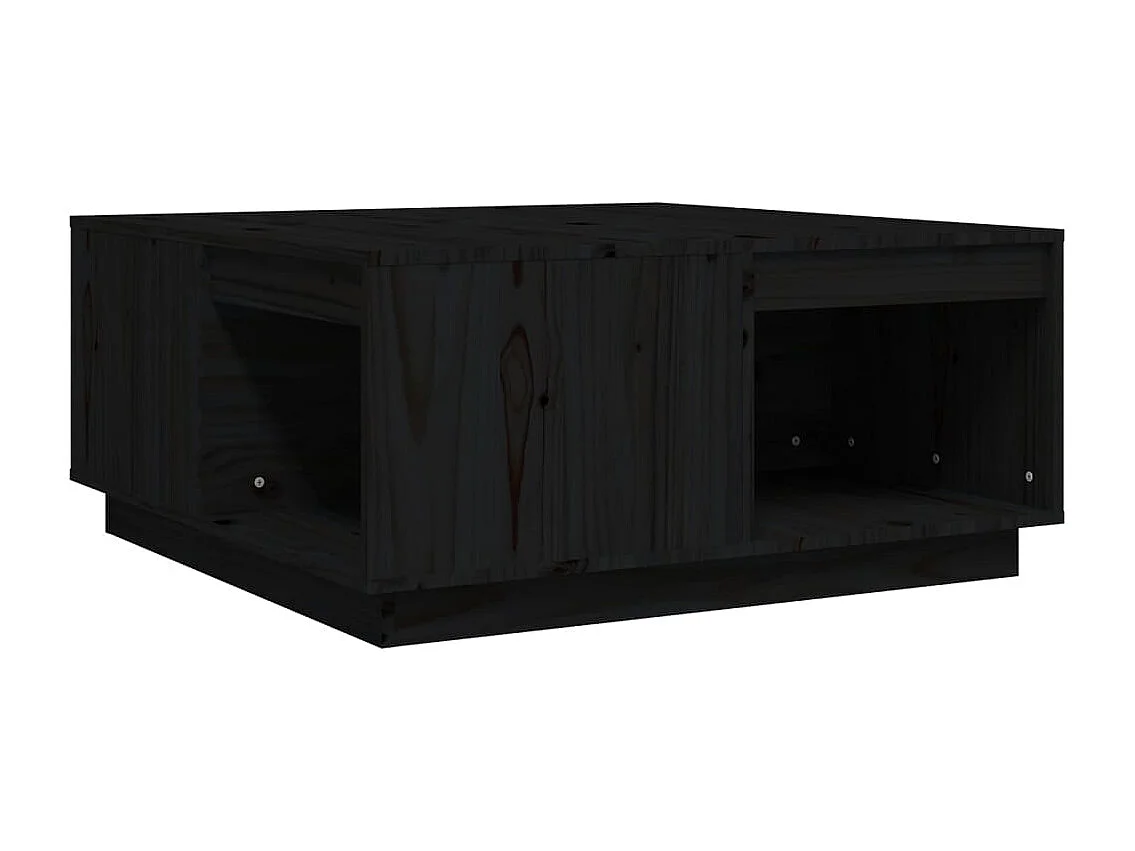 Salontafel 80x81x36,5 cm massief grenenhout zwart