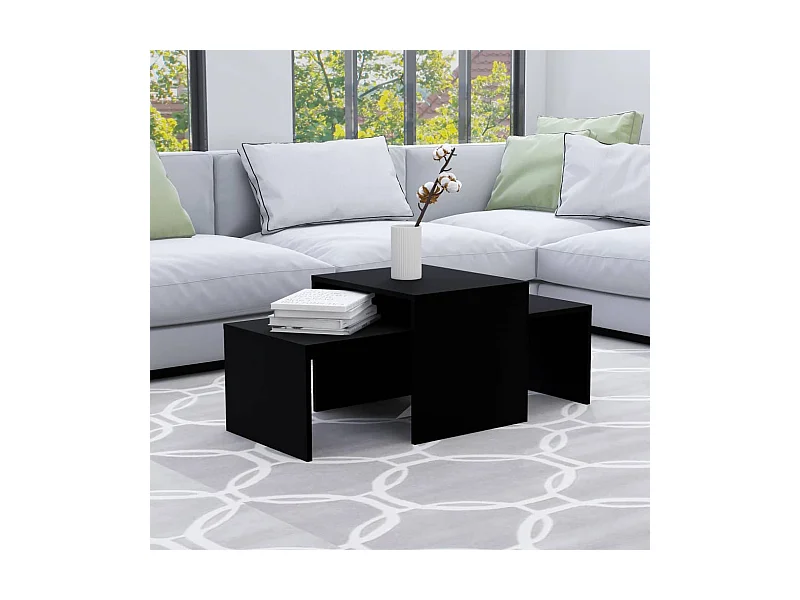 Couchtisch-Set Schwarz 100x48x40 cm Holzwerkstoff