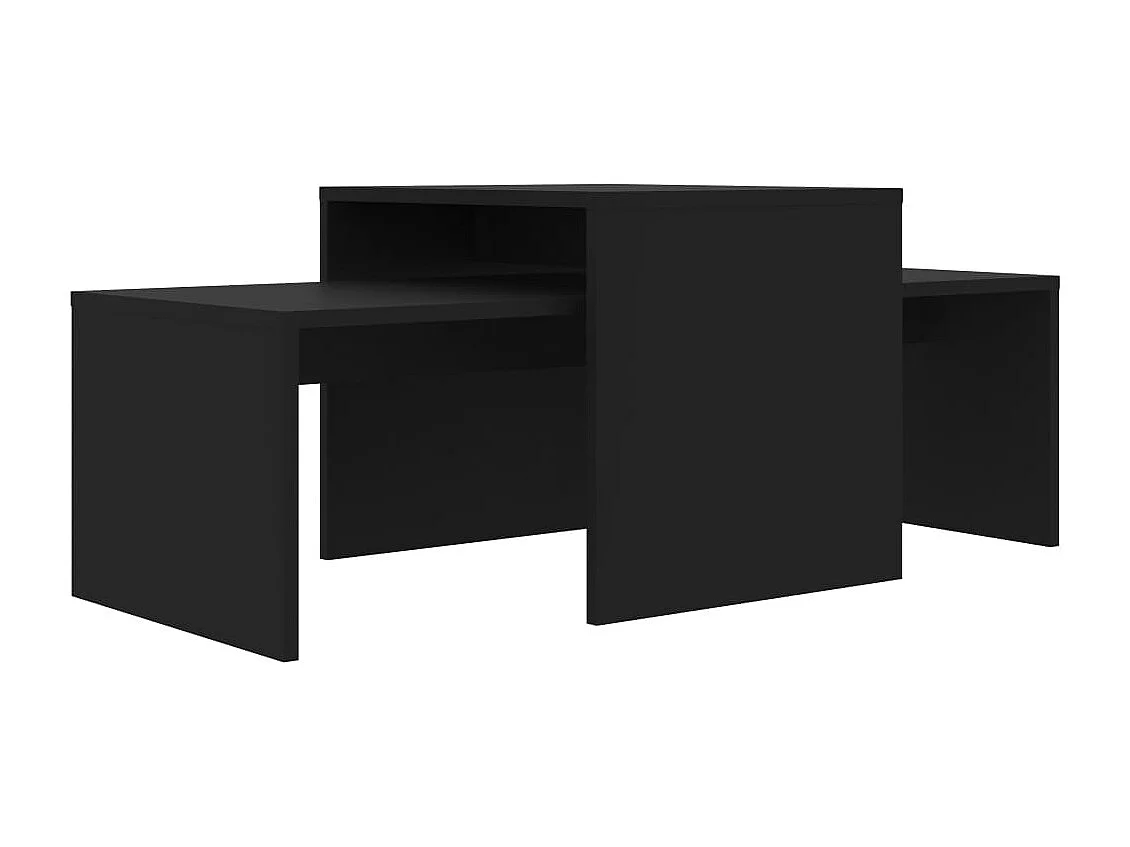 Salontafelset 100x48x40 cm bewerkt hout zwart