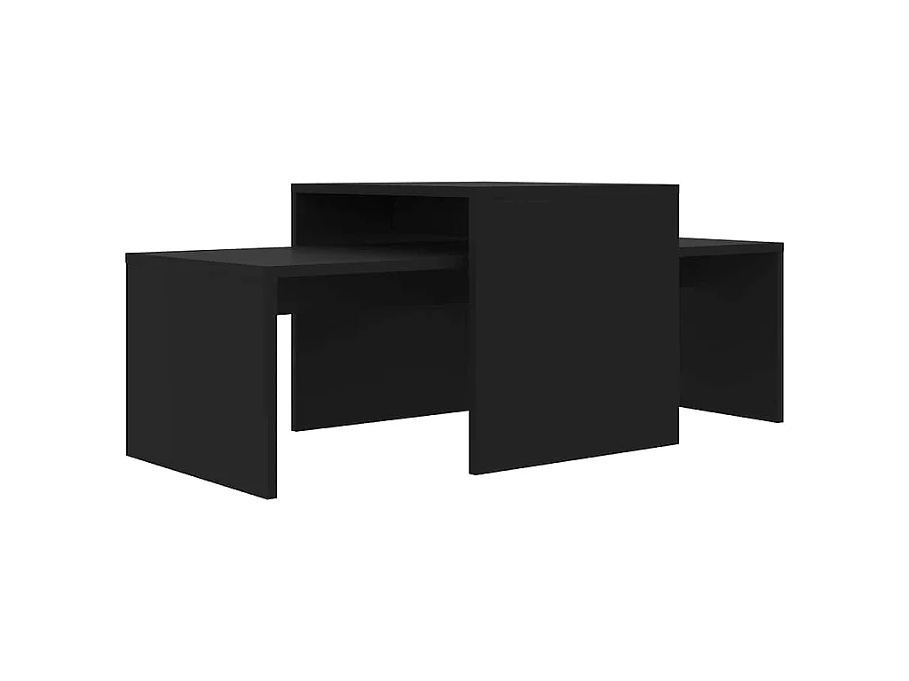 Ensemble de tables basses Noir 100x48x40 cm bois d’ingénierie