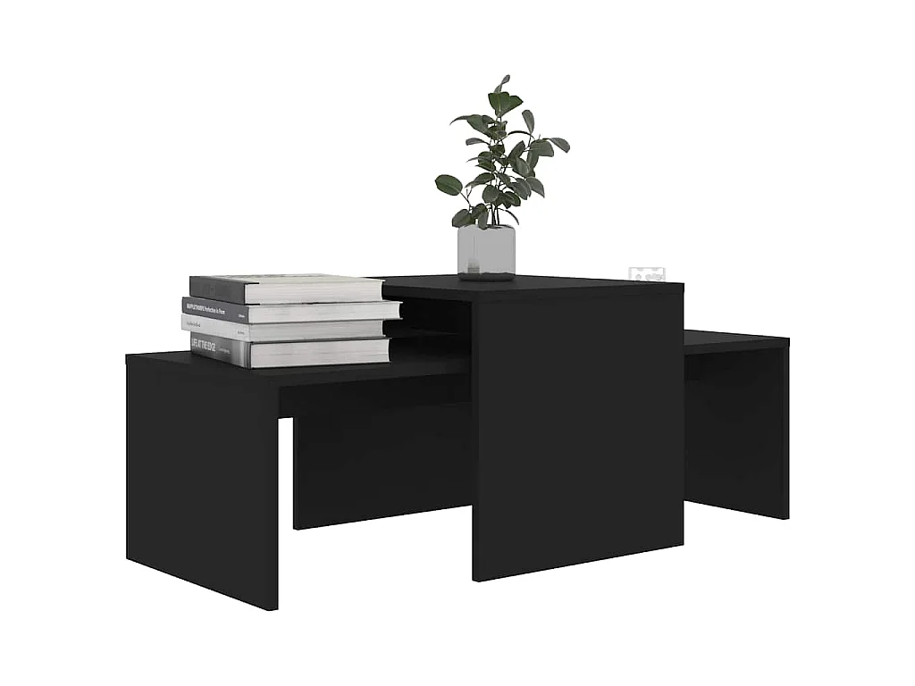 Ensemble de tables basses Noir 100x48x40 cm bois d’ingénierie