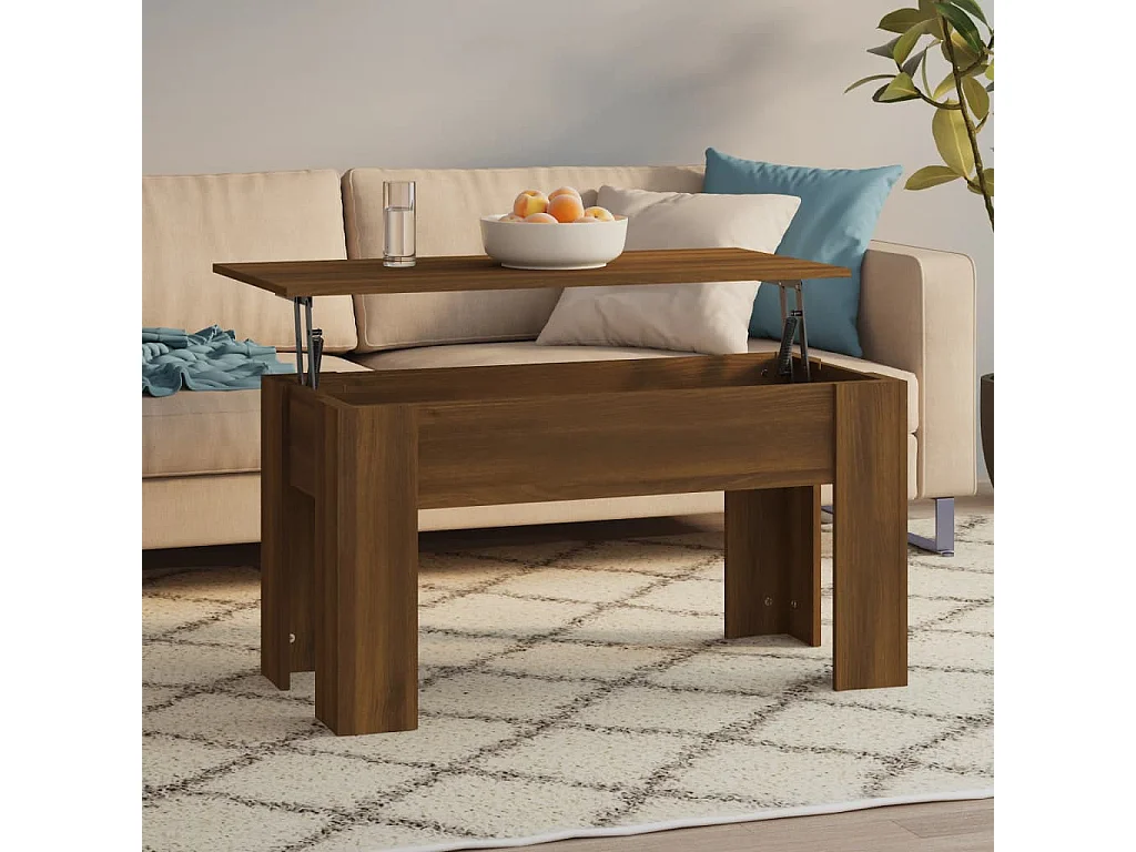 Table basse Chêne marron 101x49x52 cm Bois d'ingénierie