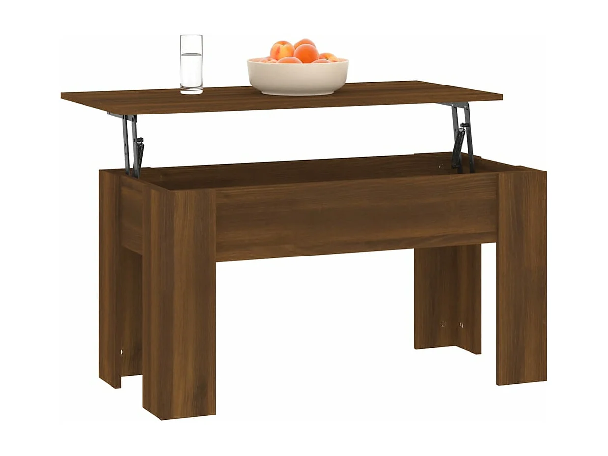 Table basse Chêne marron 101x49x52 cm Bois d'ingénierie