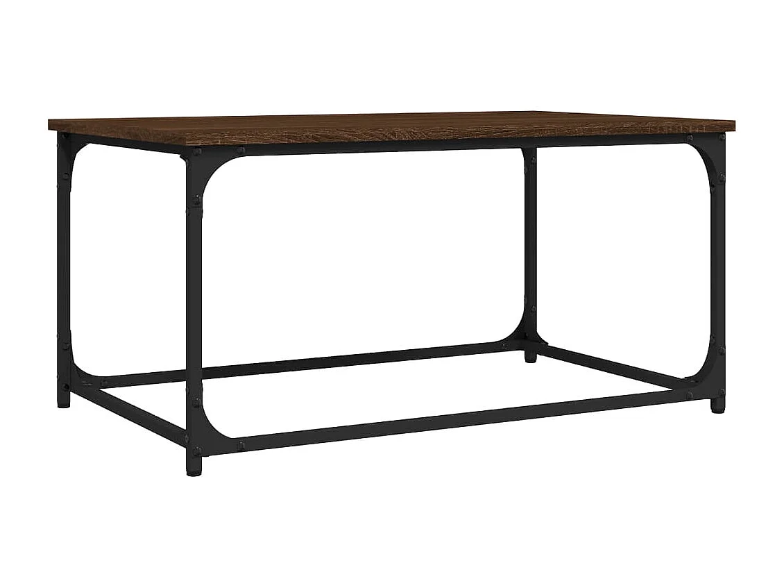 Table basse Chêne marron 80x50x40 cm Bois d'ingénierie et fer