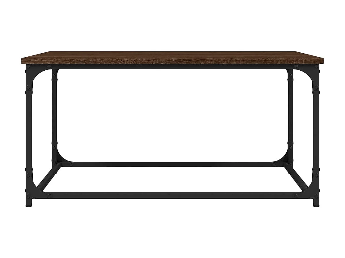 Table basse Chêne marron 80x50x40 cm Bois d'ingénierie et fer
