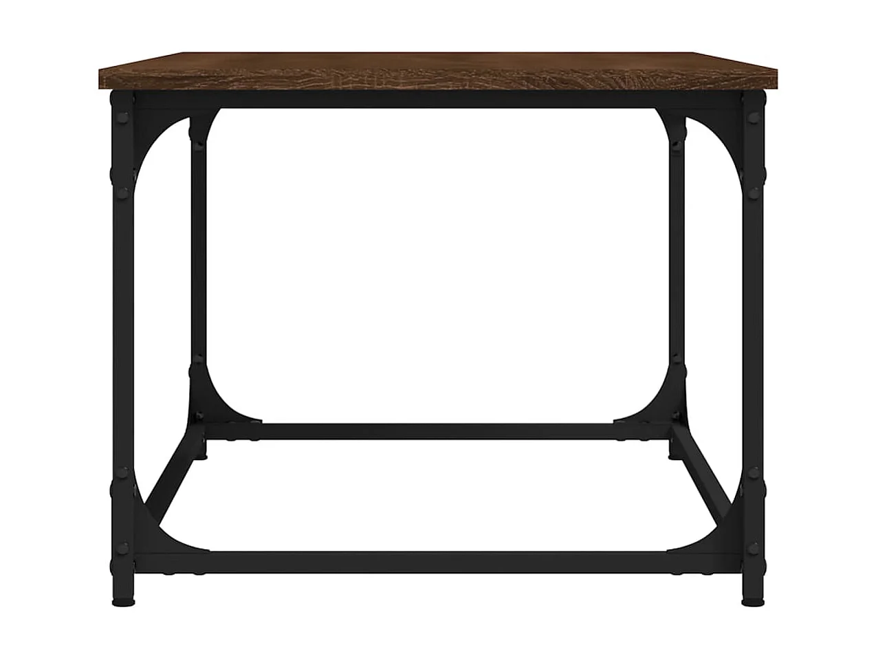 Table basse Chêne marron 80x50x40 cm Bois d'ingénierie et fer