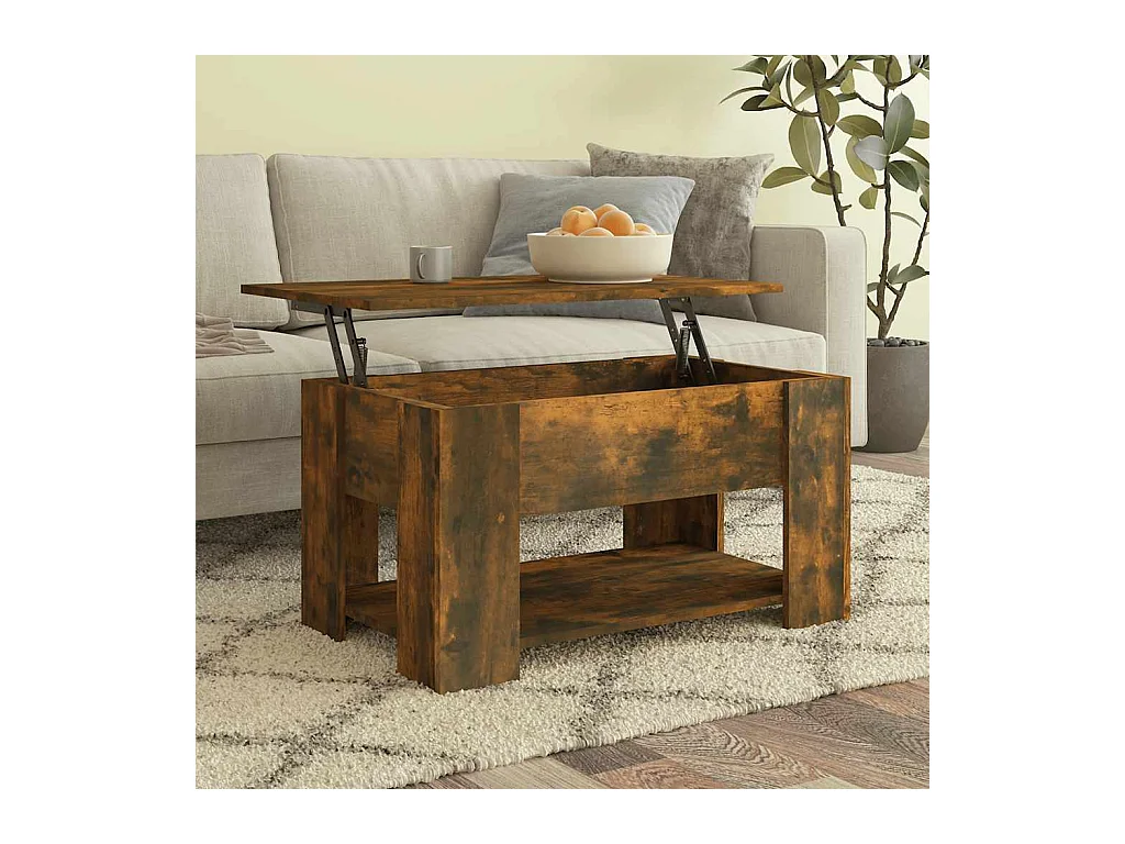 Table basse Chêne fumé 79x49x41 cm Bois d'ingénierie