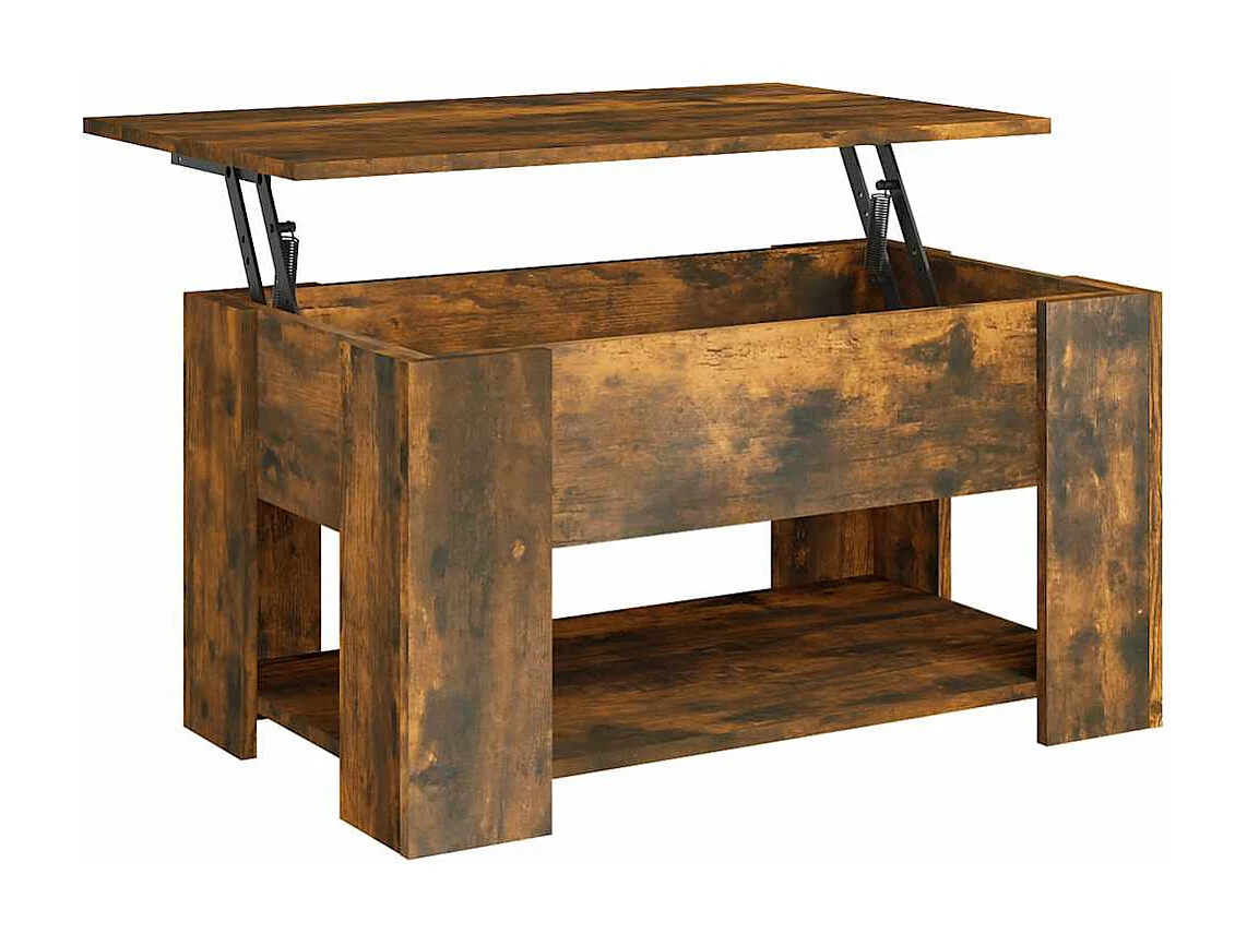 Tavolino da Salotto Rovere Fumo 79x49x41cm in Legno Multistrato