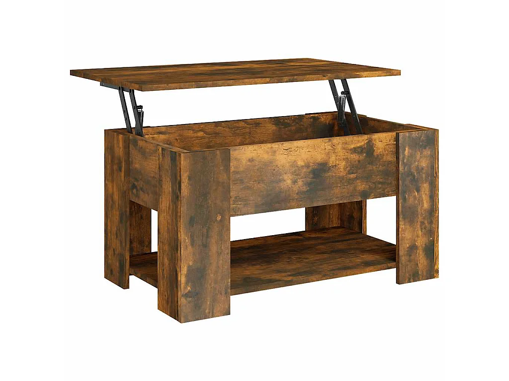 Salontafel 79x49x41 cm bewerkt hout gerookt eikenkleurig