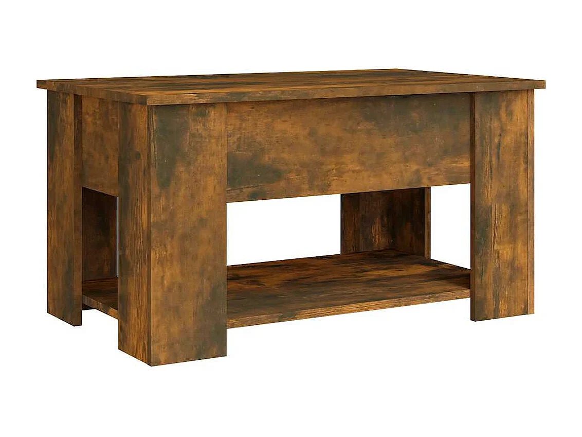 Salontafel 79x49x41 cm bewerkt hout gerookt eikenkleurig
