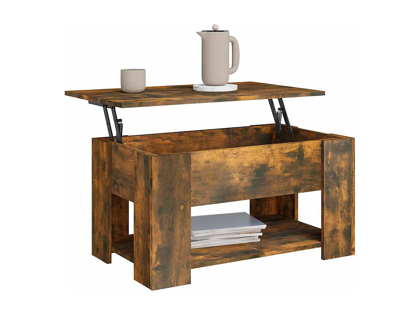 Salontafel 79x49x41 cm bewerkt hout gerookt eikenkleurig