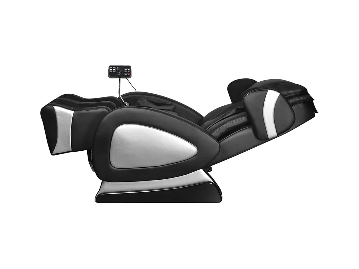 Fauteuil de massage avec écran Noir Similicuir