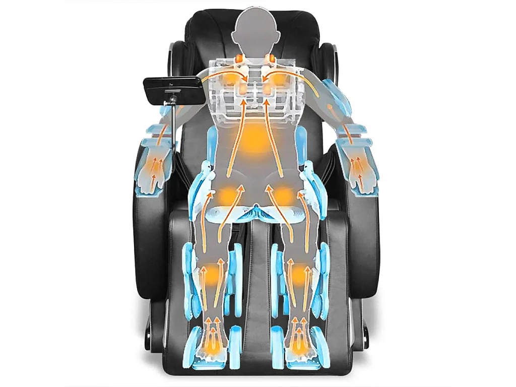 Fauteuil de massage avec écran Noir Similicuir