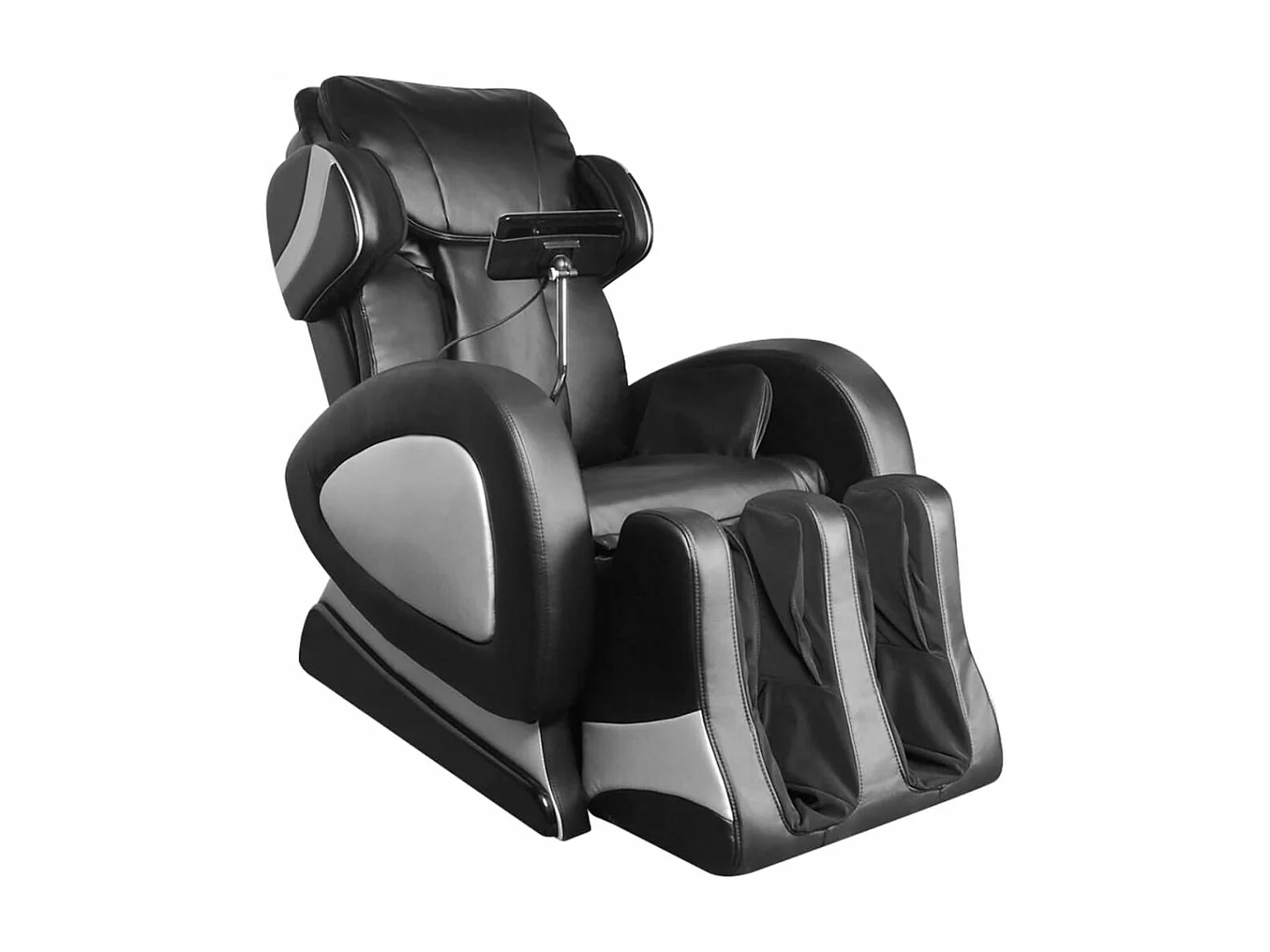 Cadeira de massagens com ecrã couro artificial preto