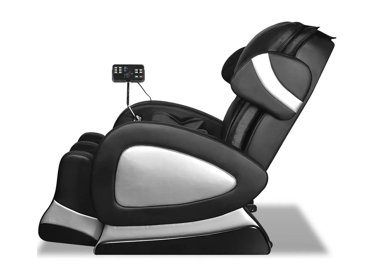 Cadeira de massagens com ecrã couro artificial preto