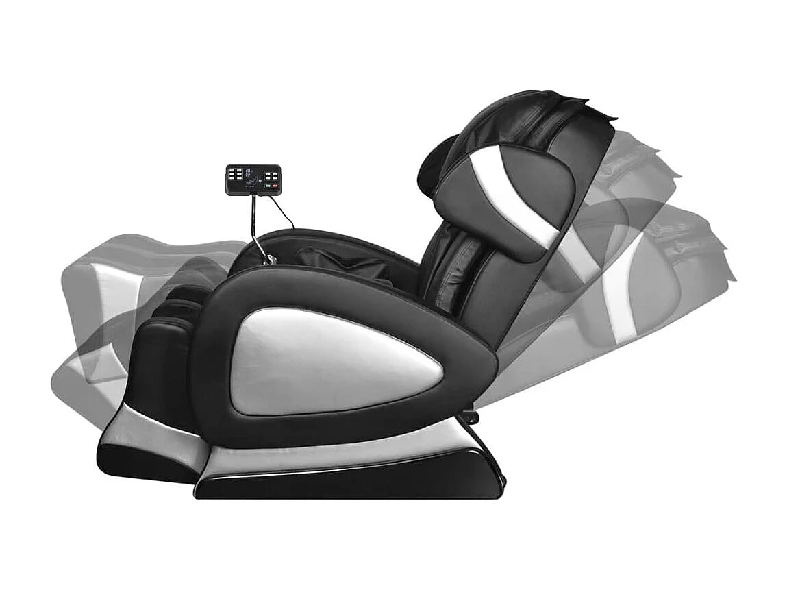 Cadeira de massagens com ecrã couro artificial preto