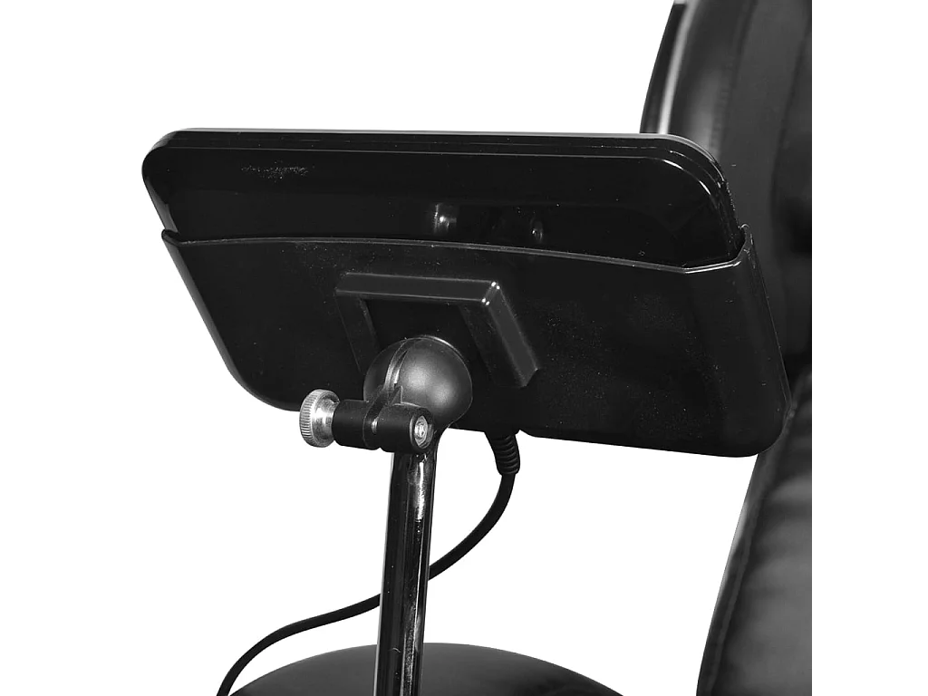 Cadeira de massagens com ecrã couro artificial preto