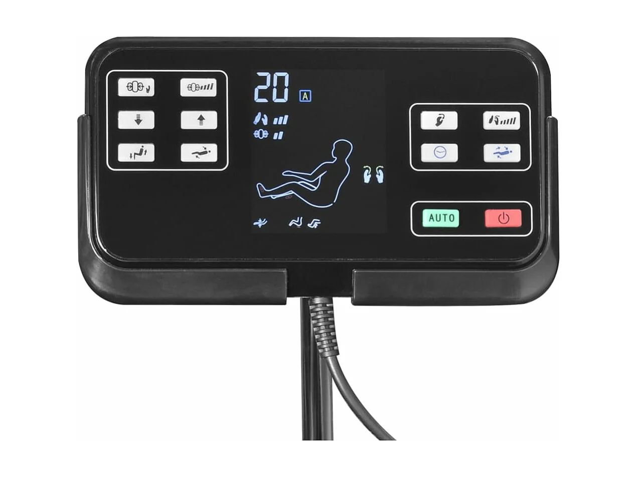 Cadeira de massagens com ecrã couro artificial preto