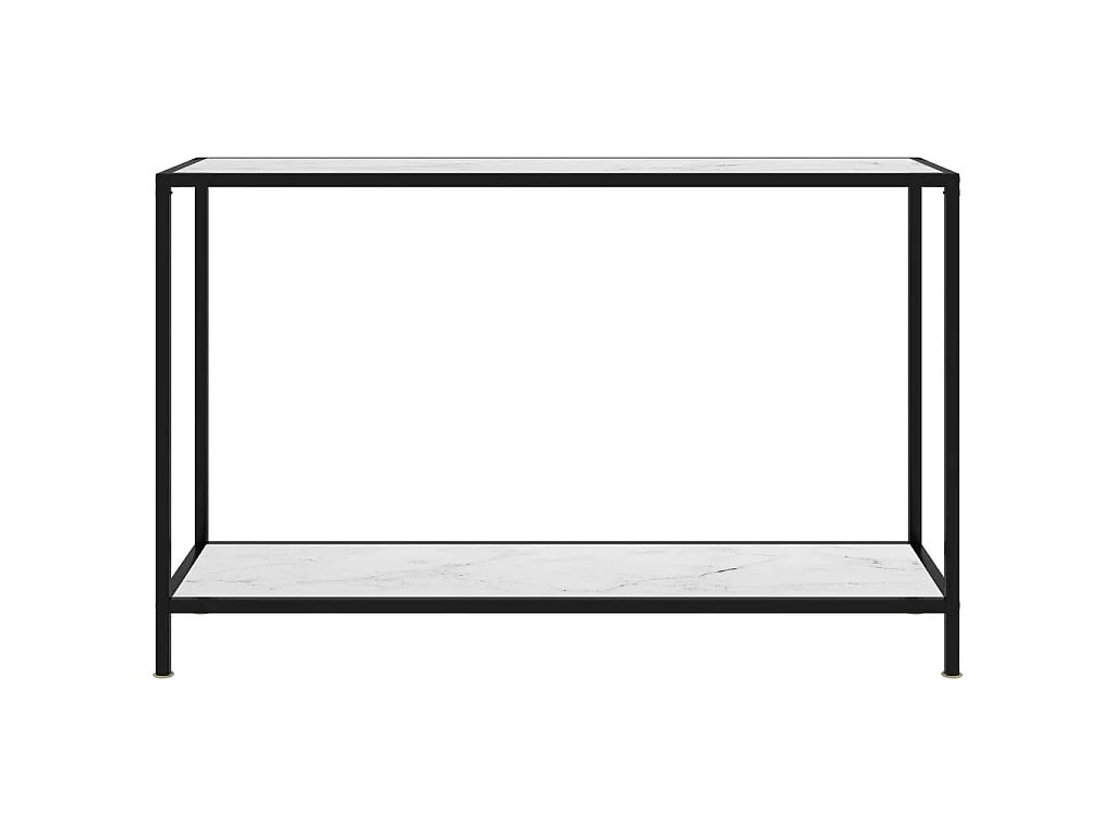 Tavolo Consolle Bianco 120x35x75 cm in Vetro Temperato