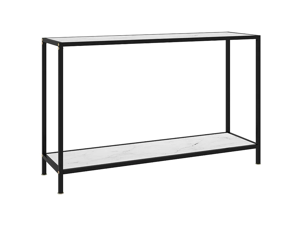 Mesa consola 120x35x75 cm vidro temperado branco