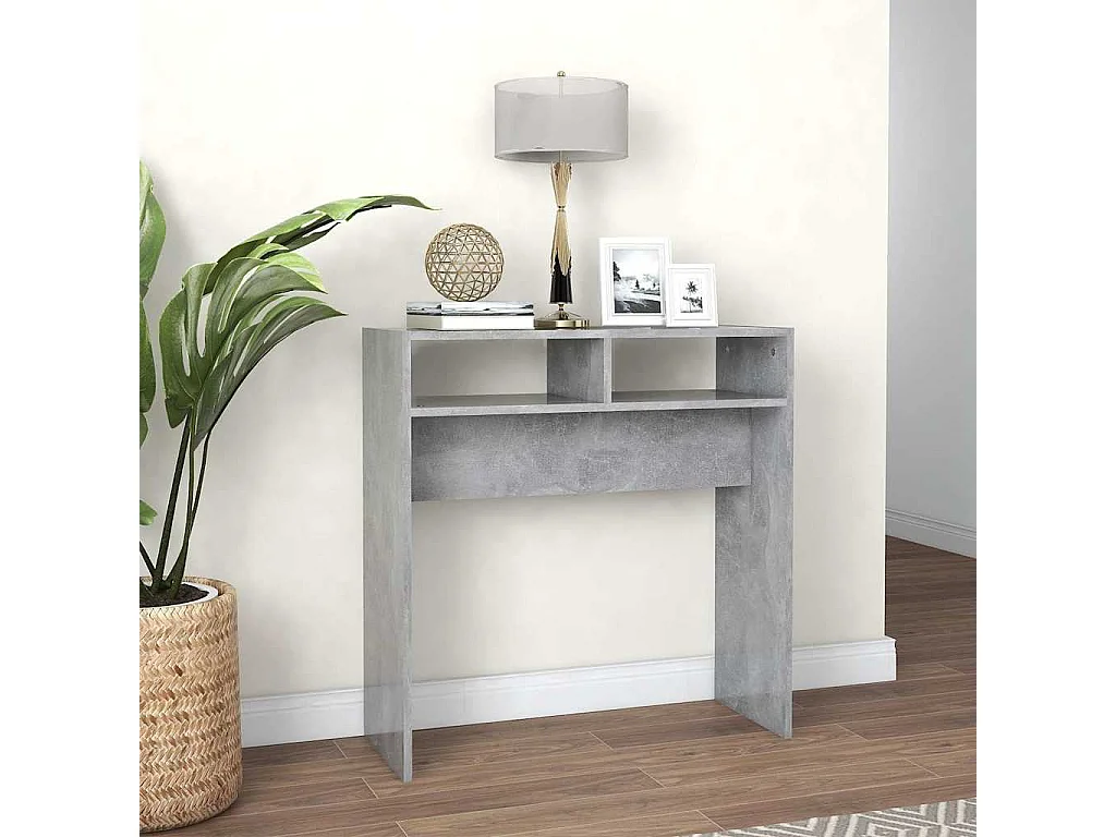 Wandtafel 78x30x80 cm bewerkt hout betongrijs