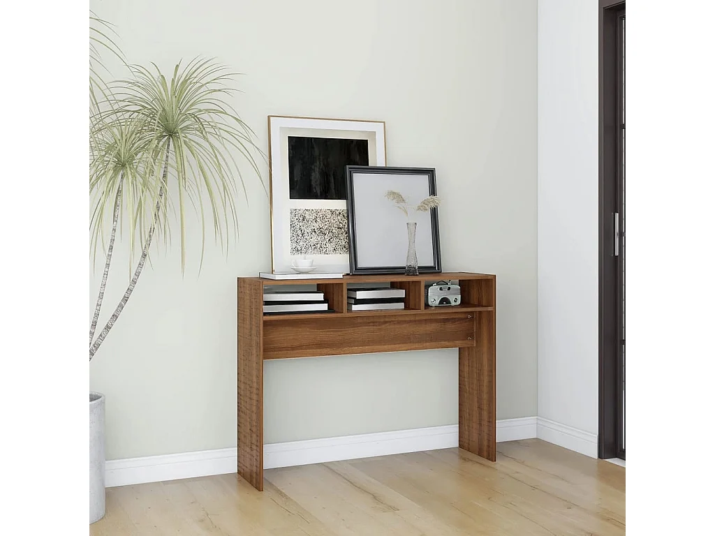 Table console Chêne marron 105x30x80 cm Bois d'ingénierie