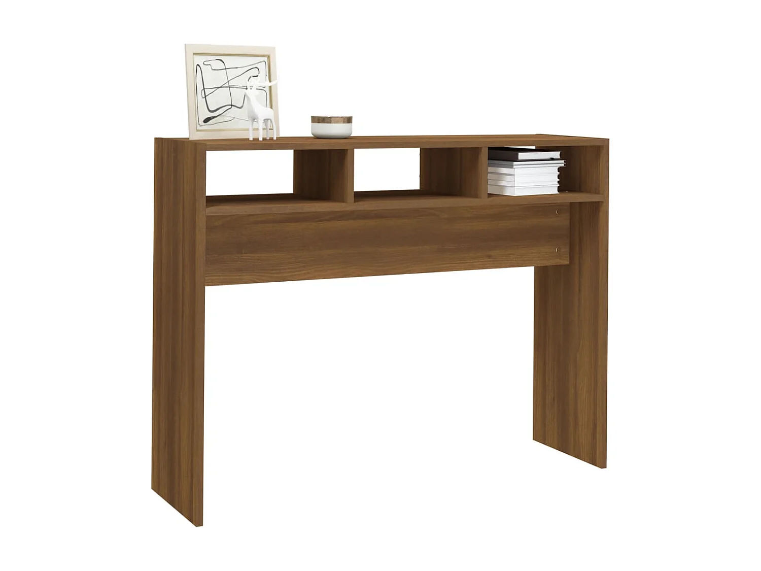 Table console Chêne marron 105x30x80 cm Bois d'ingénierie
