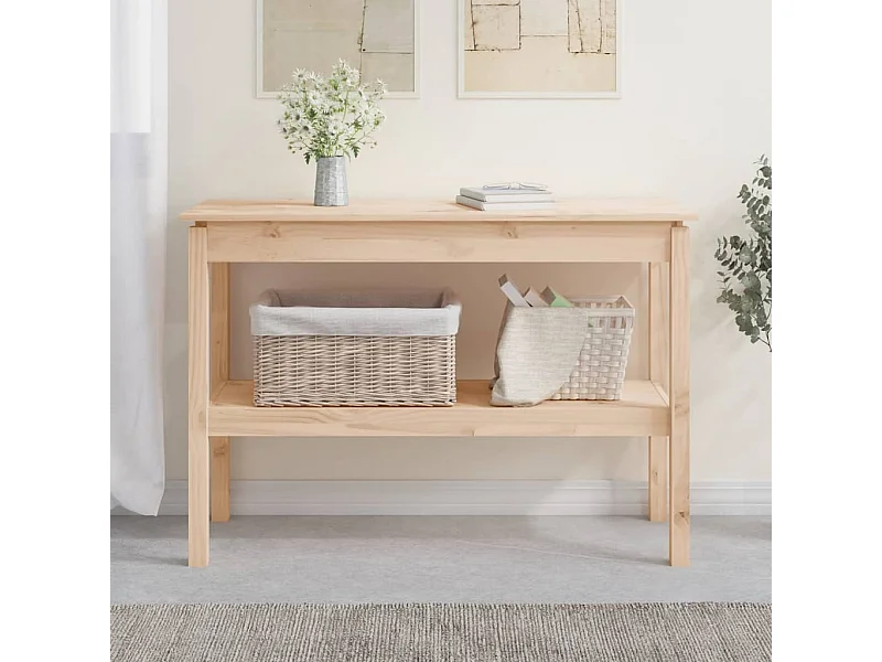 Mesa consola madera maciza de pino 110x40x75 cm