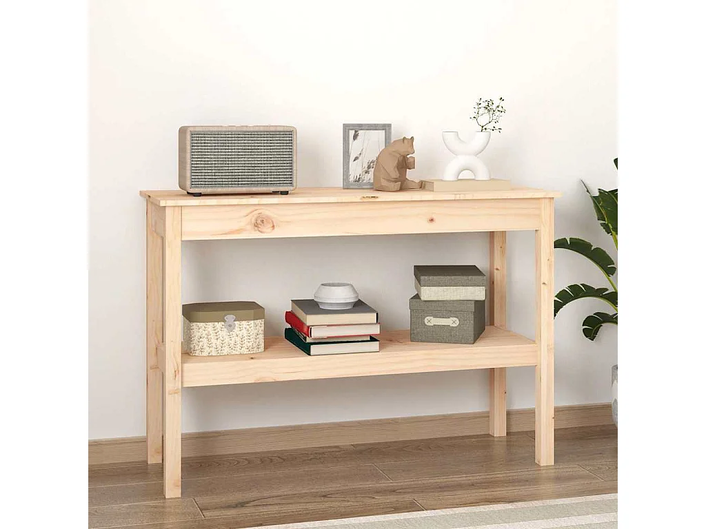 Tavolo Consolle 110x40x75 cm in Legno Massello di Pino