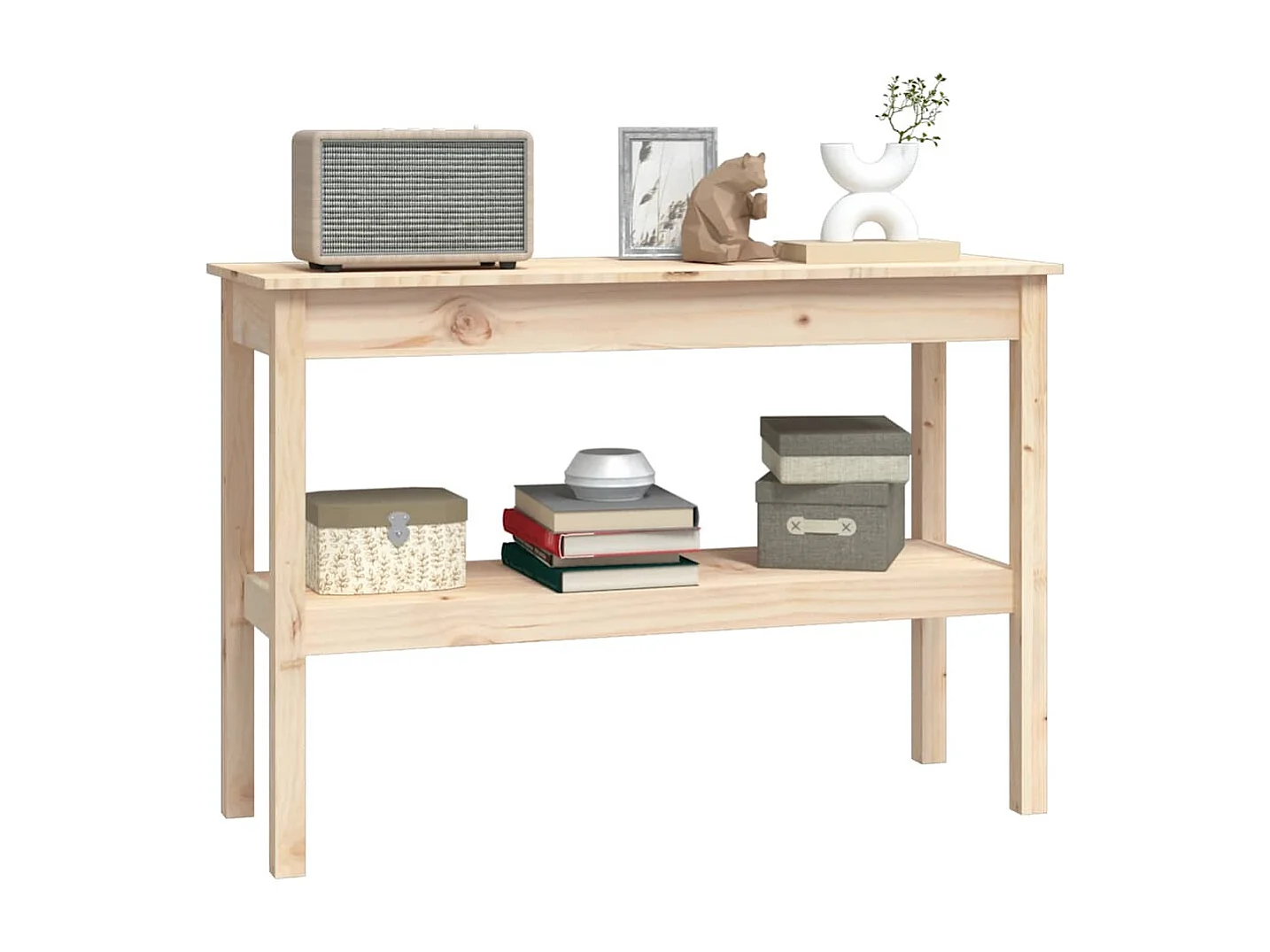 Tavolo Consolle 110x40x75 cm in Legno Massello di Pino