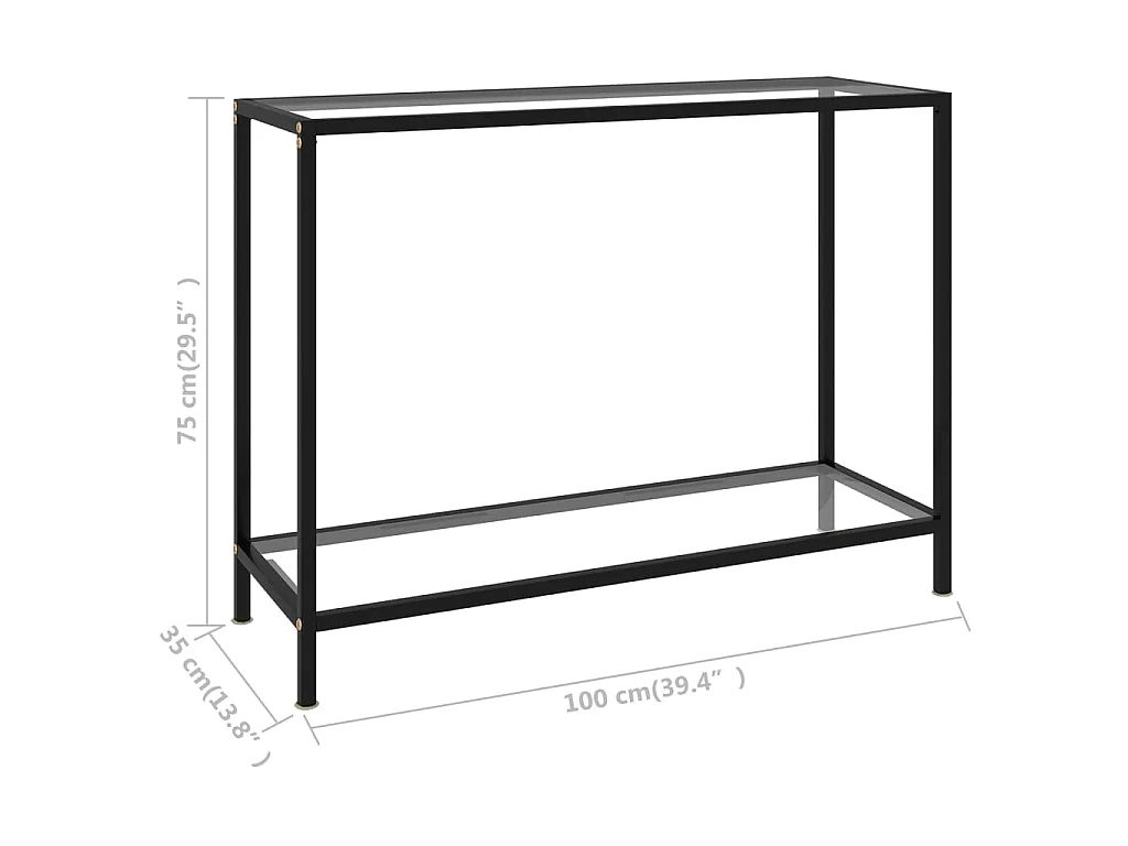 Table console Transparent 100x35x75 cm Verre trempé