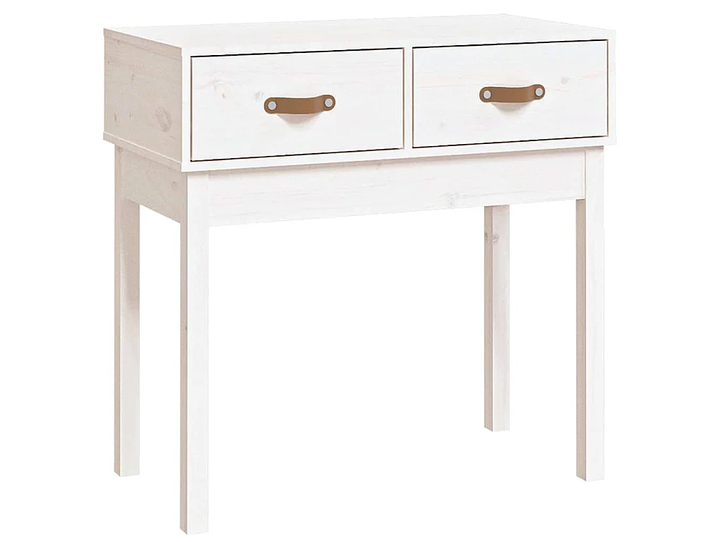 Table console Blanc 76,5x40x75 cm Bois massif de pin