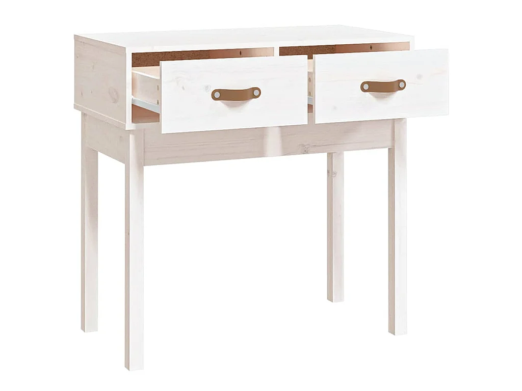 Table console Blanc 76,5x40x75 cm Bois massif de pin