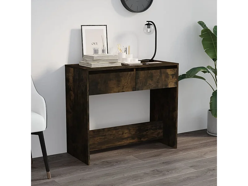 Mesa consola madera de ingeniería roble ahumado 89x41x76,5 cm