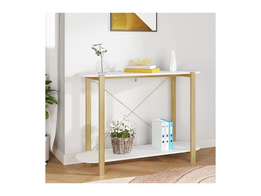 Table console Blanc 110x38x75 cm Bois d'ingénierie