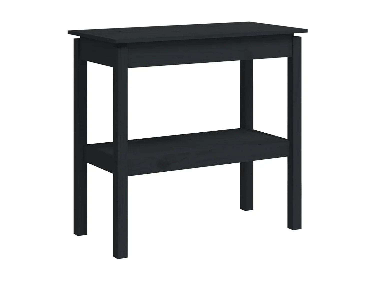 Mesa consola de madera maciza de pino negro 80x40x75 cm