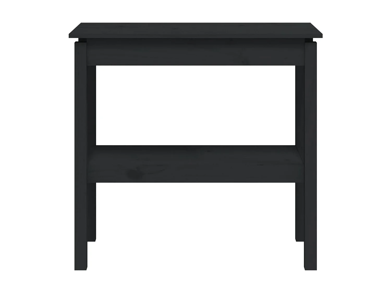 Mesa consola de madera maciza de pino negro 80x40x75 cm