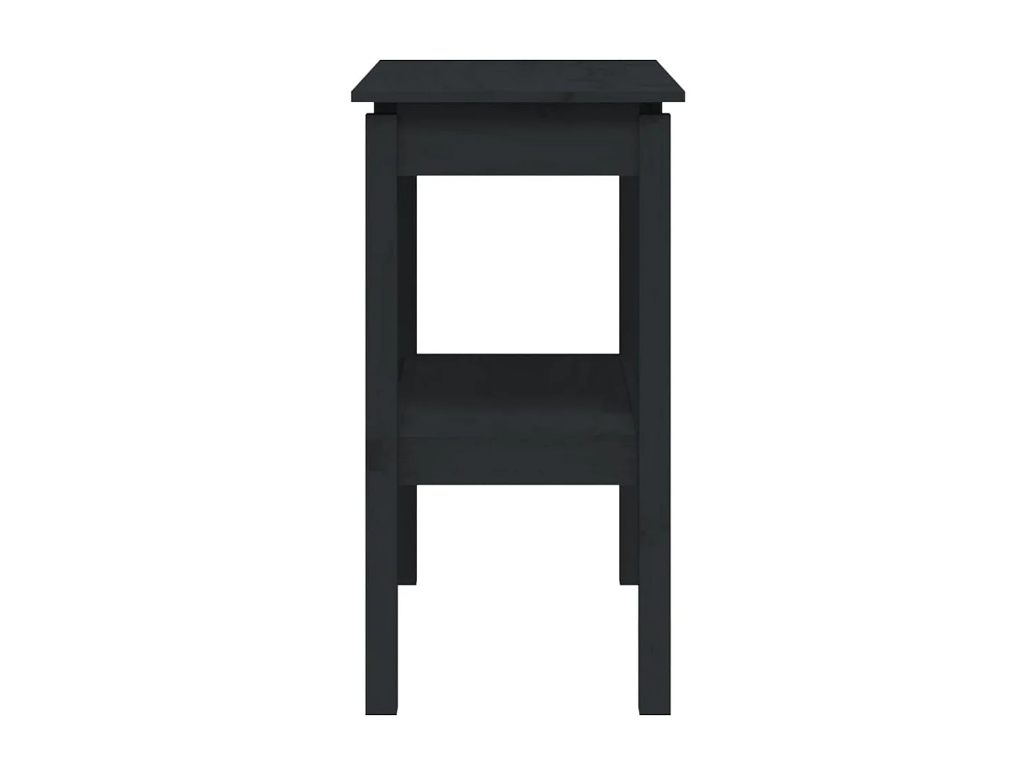 Mesa consola de madera maciza de pino negro 80x40x75 cm