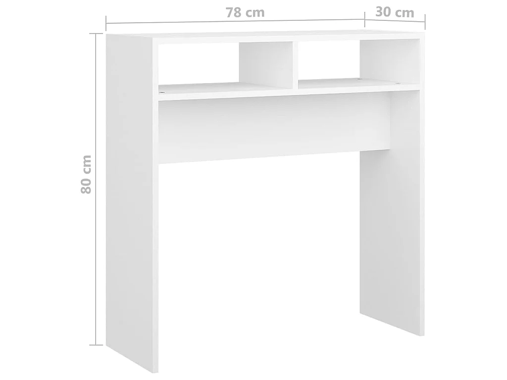 Wandtafel 78x30x80 cm bewerkt hout wit