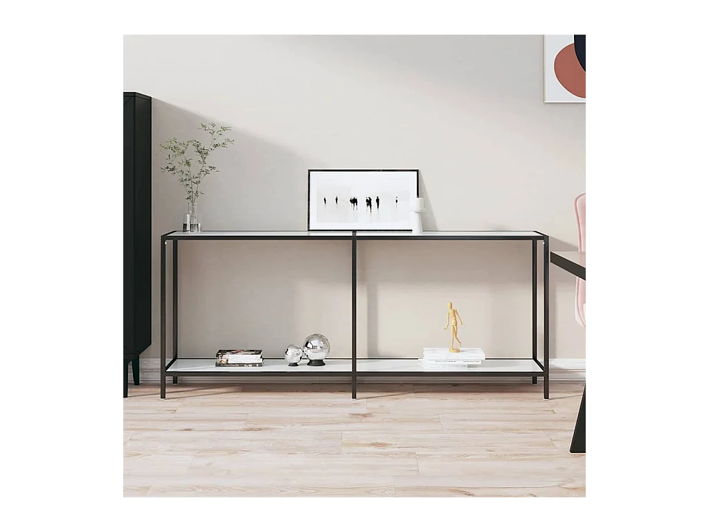 Table console Blanc 180x35x75,5 cm Verre trempé