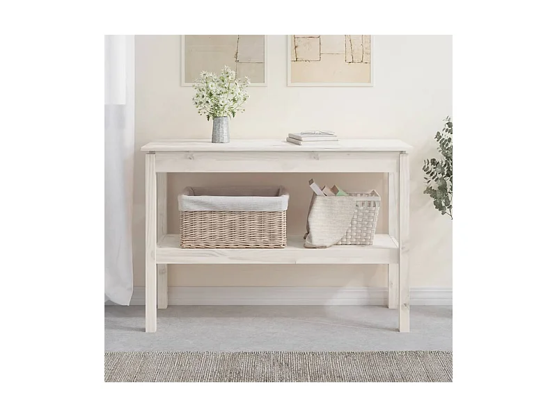 Konsolentisch Weiß 110x40x75 cm Massivholz Kiefer