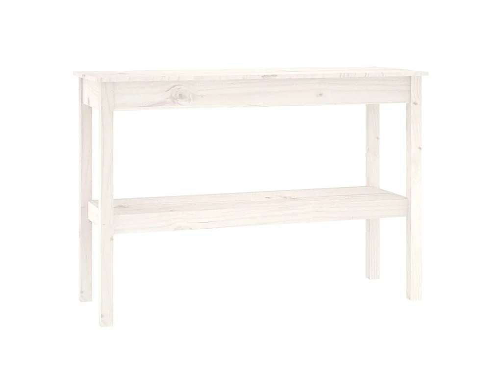 Mesa consola de madera maciza de pino blanco 110x40x75 cm