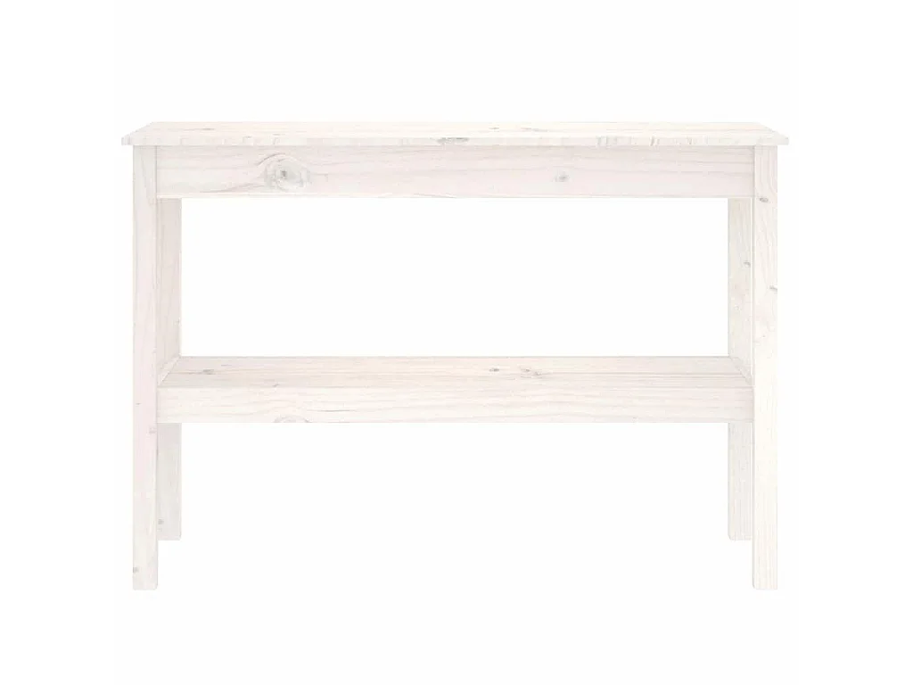 Mesa consola 110x40x75 cm pinho maciço branco