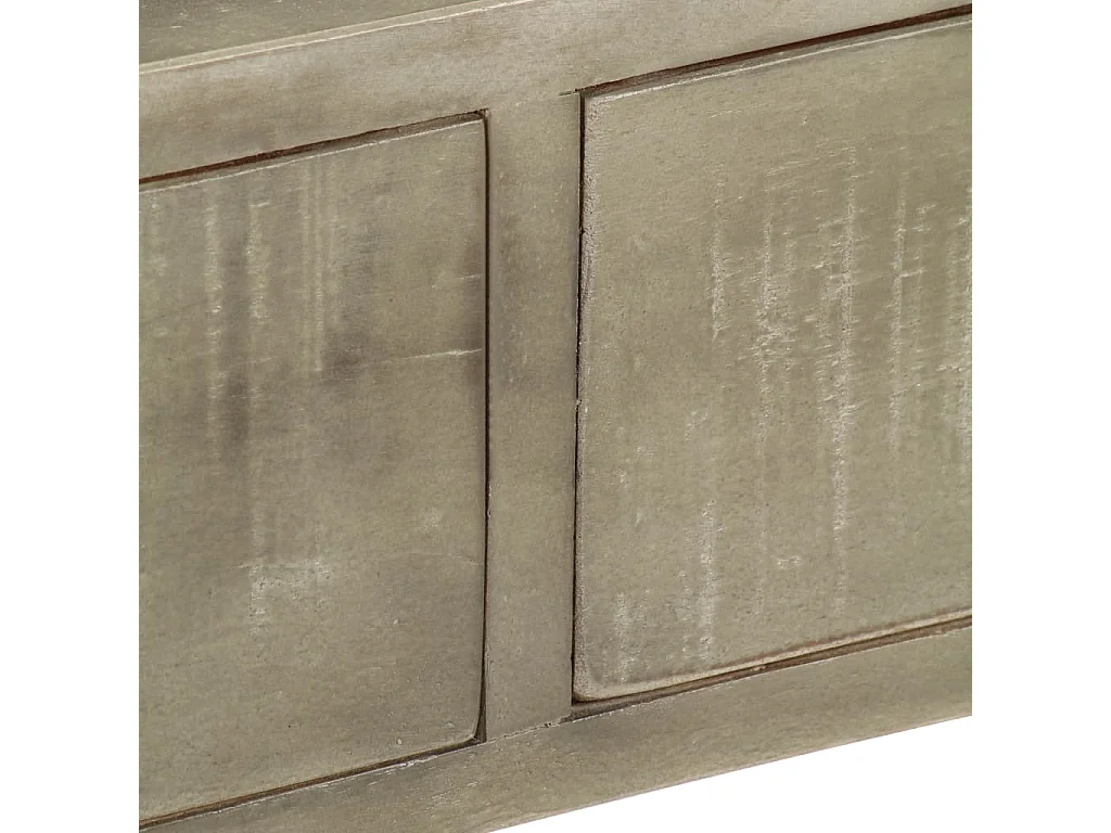 Mesa consola madera maciza de mango con latón gris 110x35x76 cm
