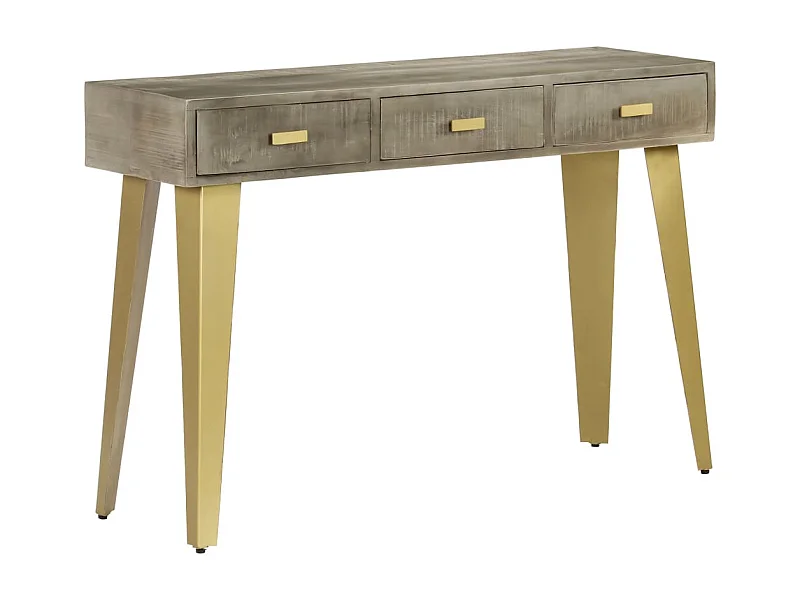 Mesa consola 110x35x76cm mangueira mangueira cinzento c/ bronze