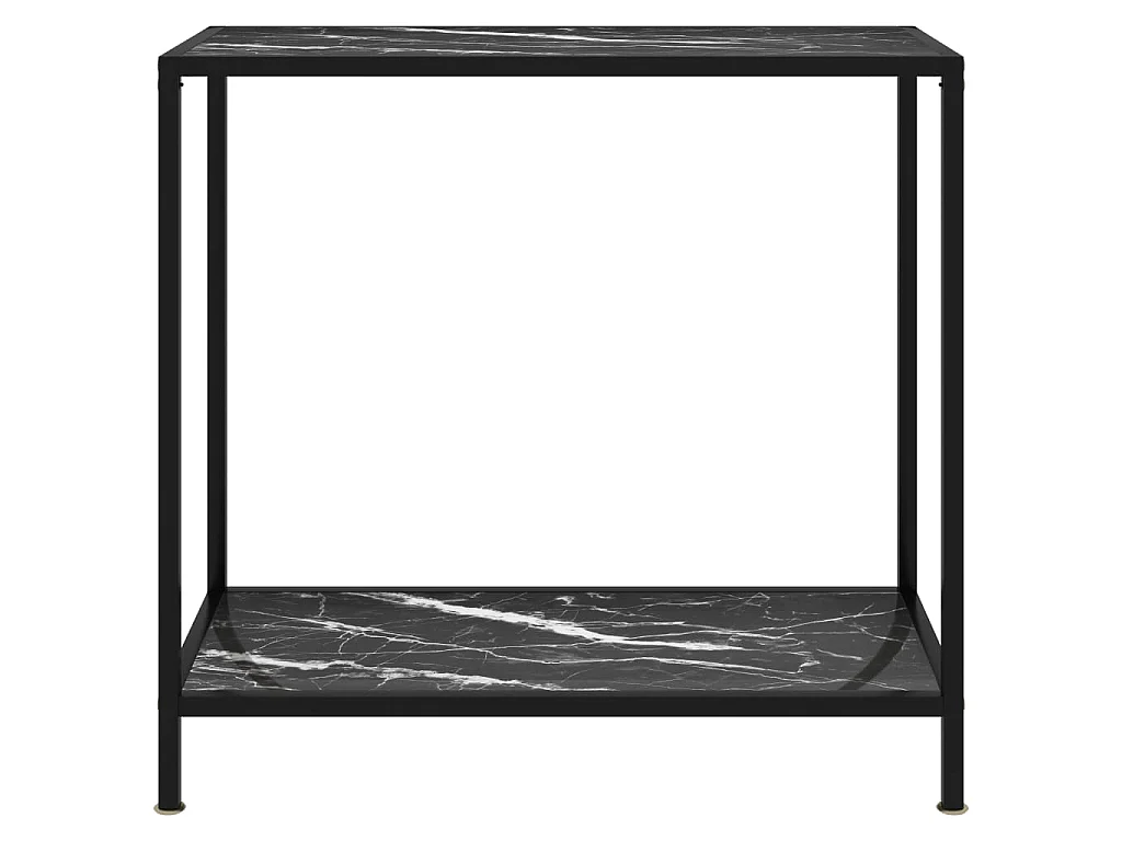Table console Noir 80x35x75 cm Verre trempé