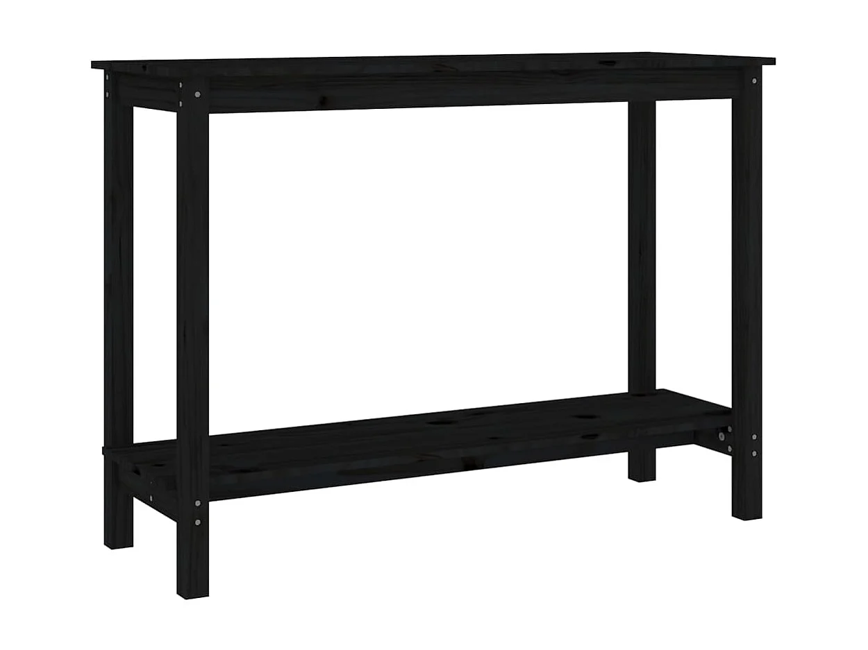 Table console Noir 110x40x80 cm Bois massif de pin