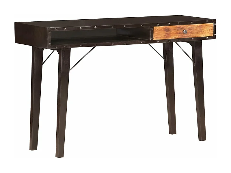 Mesa consola 118x35x76 cm madeira recuperada maciça